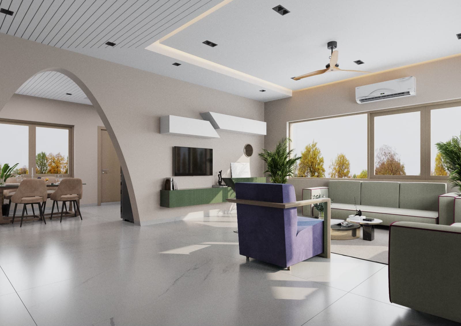 A RAVYA living room interior composition.