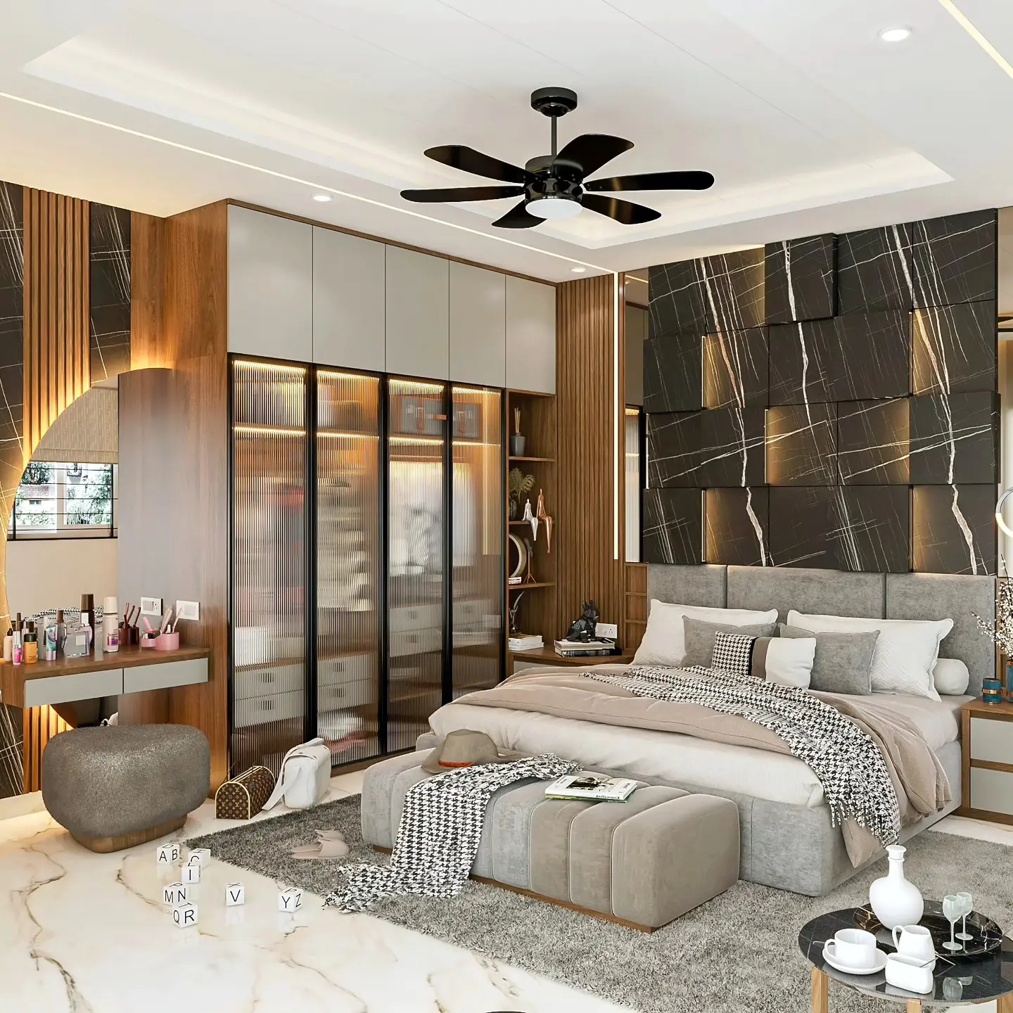 RAVYA bedroom project — wardrobe and bedroom pairing.