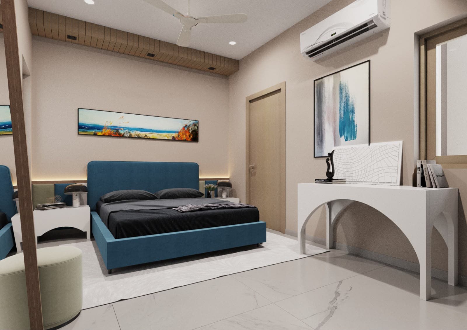 RAVYA bedroom project — considered storage and detailing.