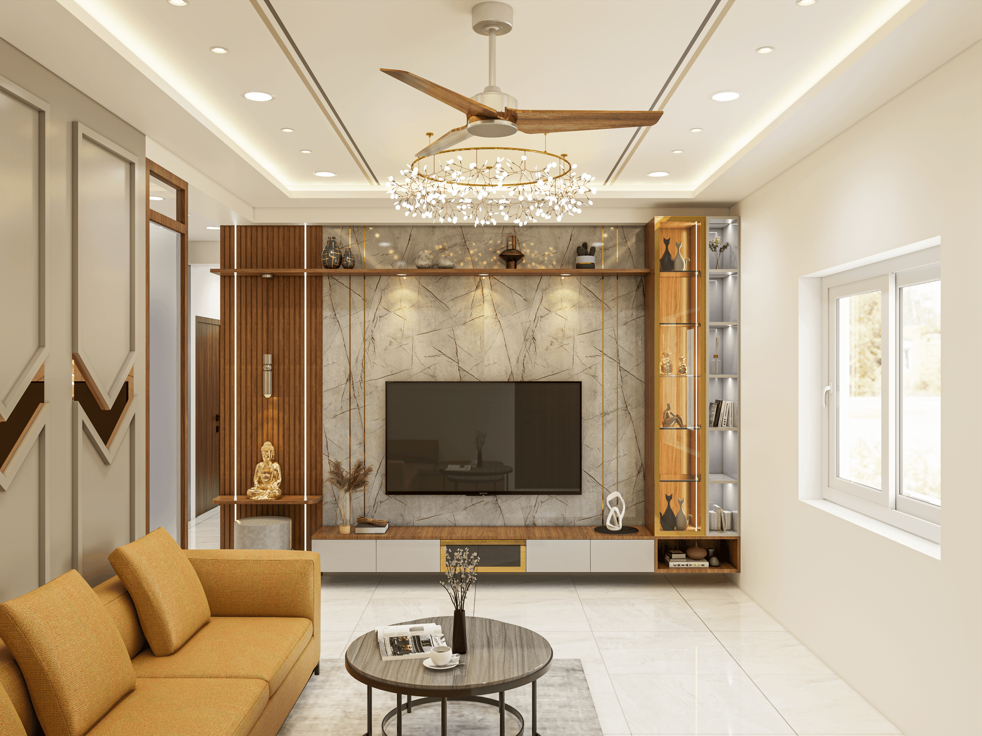 RAVYA ceiling project — full ceiling installation.