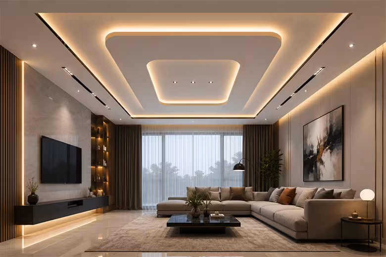 RAVYA ceiling project — lighting-ready ceiling layout.