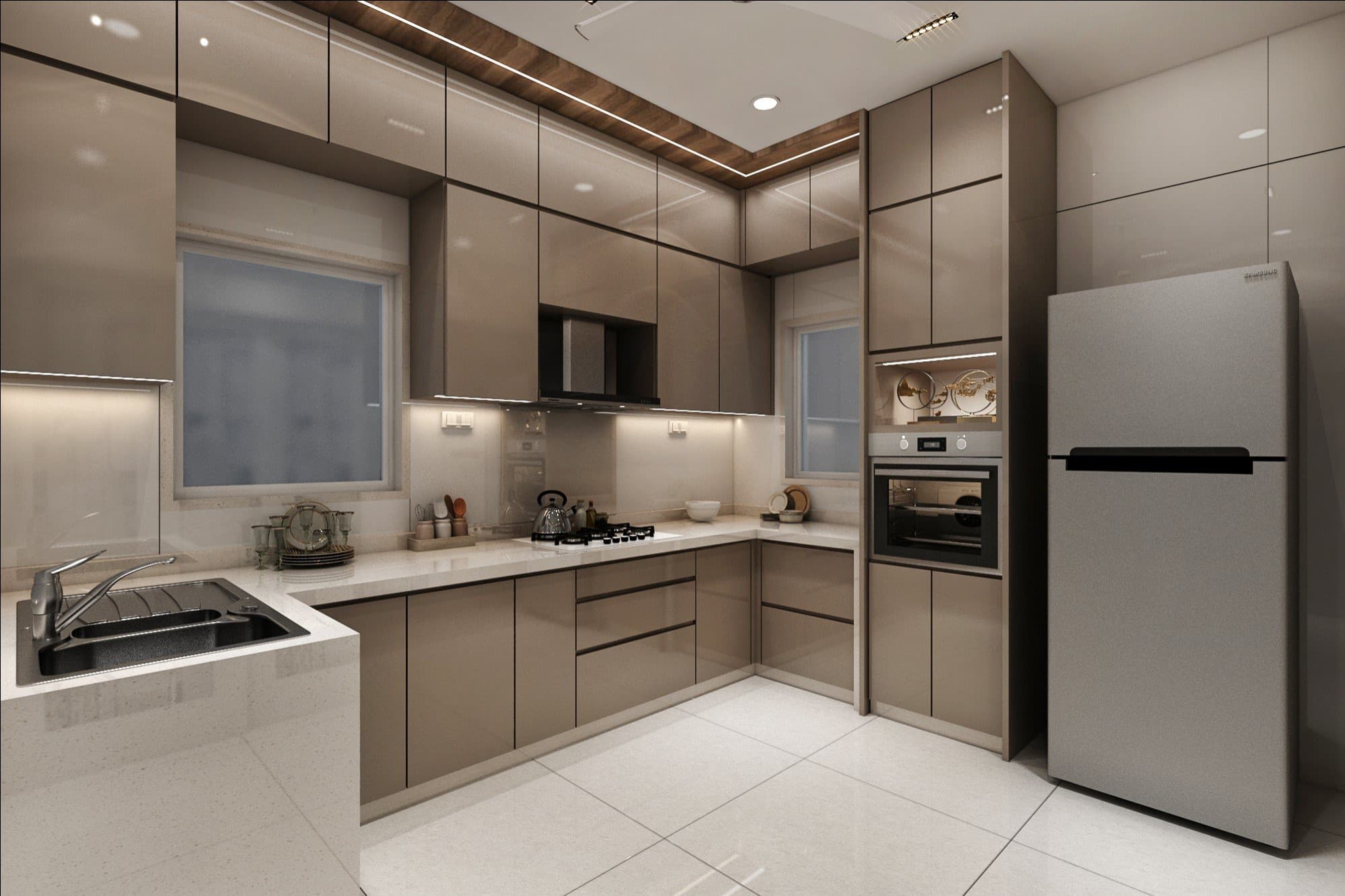 RAVYA kitchen project — modular kitchen composition.