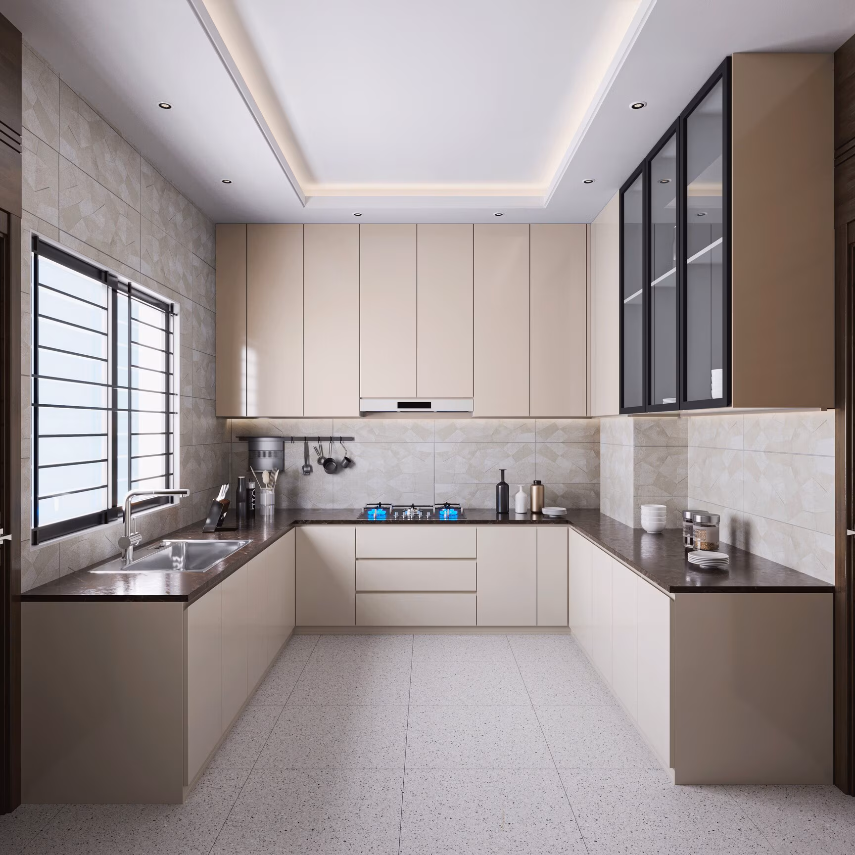 RAVYA kitchen project — detailed kitchen cabinetry.